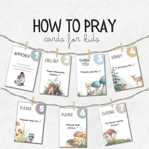 How to Pray Cards for Kids | Beginner Prayer Cards | Teach Little Ones ...