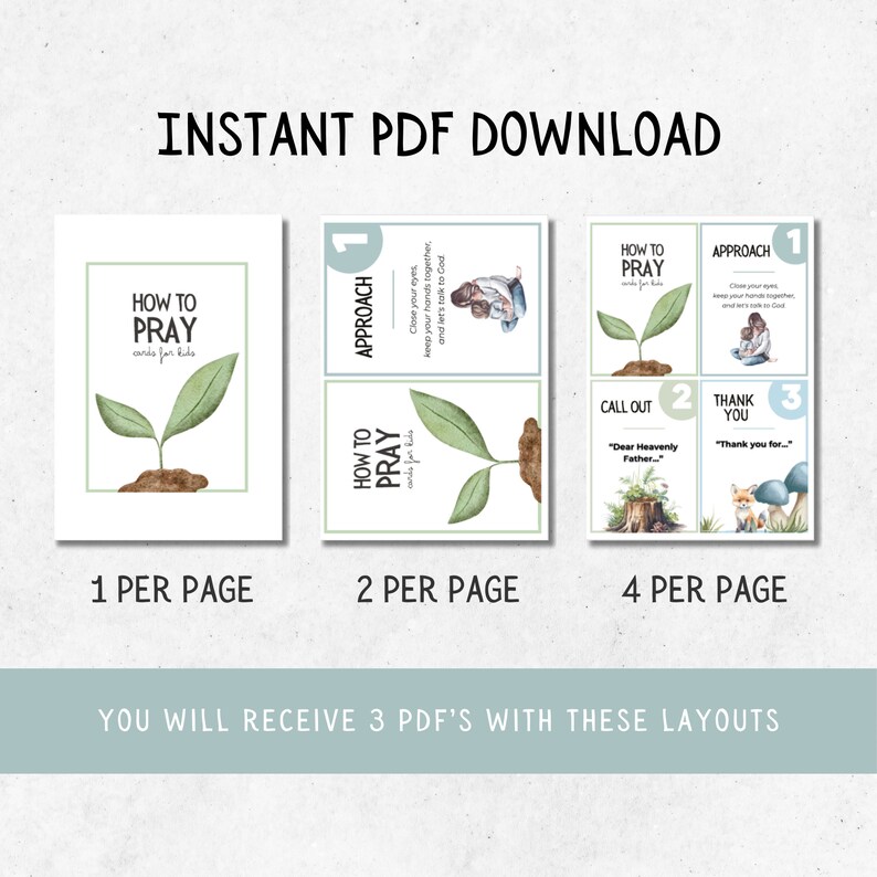 How to Pray Cards for Kids | Beginner Prayer Cards | Teach Little Ones ...