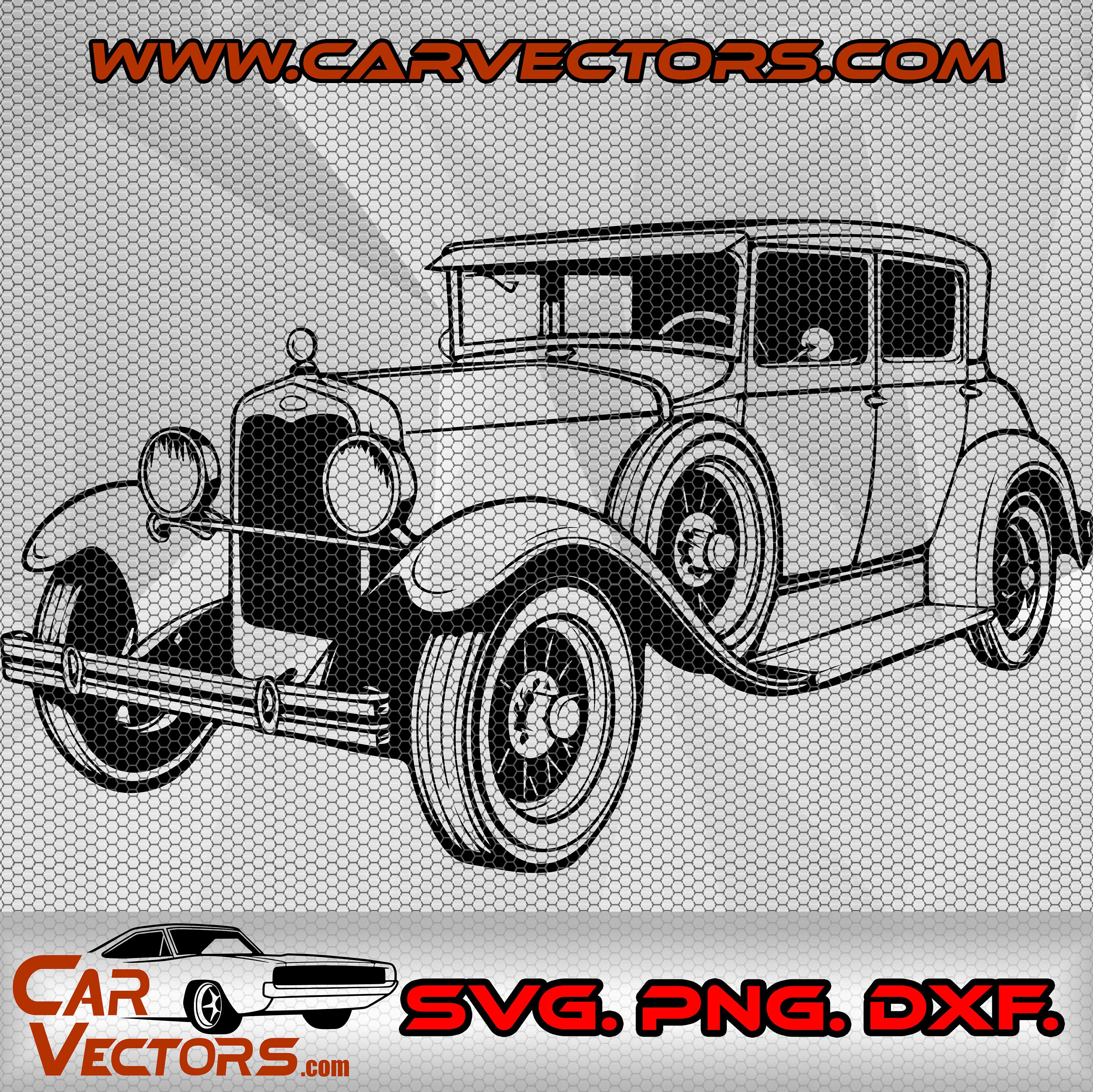 1927 Ford Model A SVG , Ford Model A 1931 , Vector, Illustration Drawing, vintage car vector, Instant Download