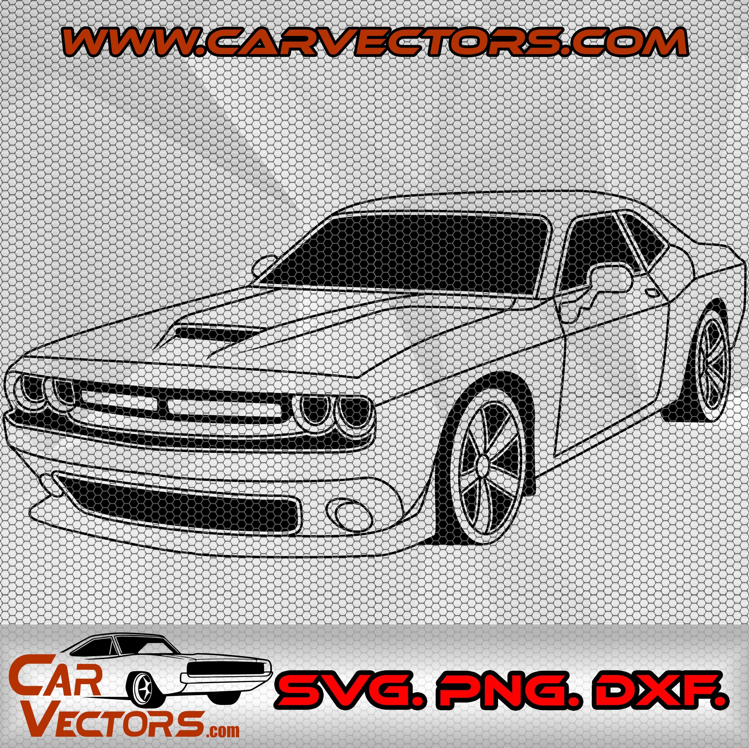 2020 Challenger Scat Pack American Muscle Hemi SVG, 2020 Challenger PNG, Challenger Vector, Illustration Drawing, HandDraw