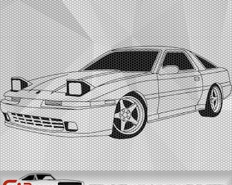 Toyota Supra MK3 SVG, Ilustración de arte vectorial, Dibujo, Vector Supra MK3, Supra MK3 png