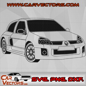 2004 Renault Clio V6 Renault Sport SVG, Renault Clio V6 png,clio vector art, clio 2004 cricut