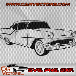 1957 Oldsmobile 88 SVG, PNG, Vector art Illustration Drawing, Oldsmobile 88 vector