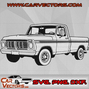 1973 Ford F100 Pick up Truck Classic American PNG SVG, cut file, drawing ,Illustration, f150 Vector, ford ranger f100 1973 svg