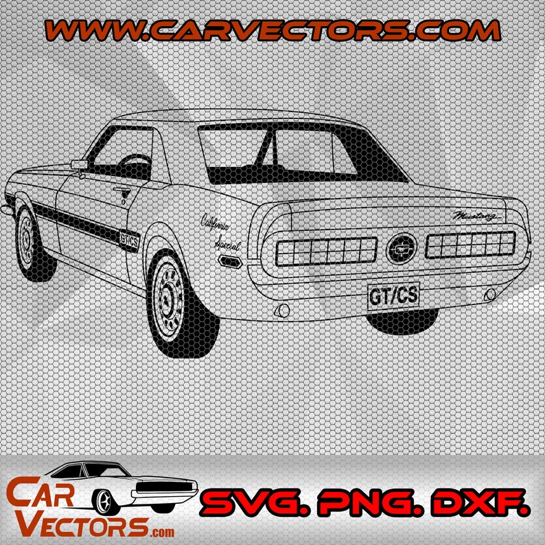 Ford Mustang 1968 GT-CS California Special Svg,mustang California ...