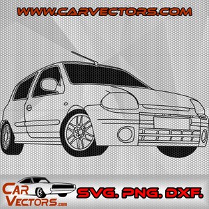 Renault Clio 2 Sport 172 2.0 16v SVG, Renault Clio V6 png,clio vector art,Clio 2 Sport cricut