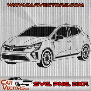 2024 Renault Clio SVG, Renault Clio png,clio vector art, clio 2024 cricut