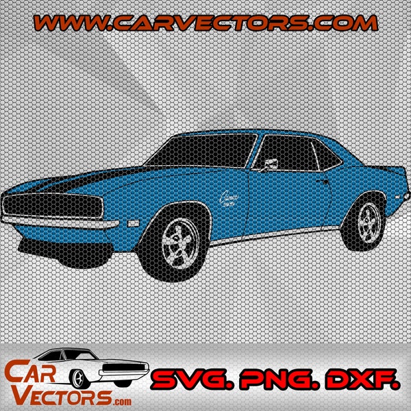 68 CAMARO SVG, Chevrolet Camaro RS 1968 American Muscle, Vector, Illustration Drawing, Camaro vector