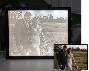 LithoMatic Custom Lit & Framed 3D Printed Lithophane with USB Powered Dimmable Lighting