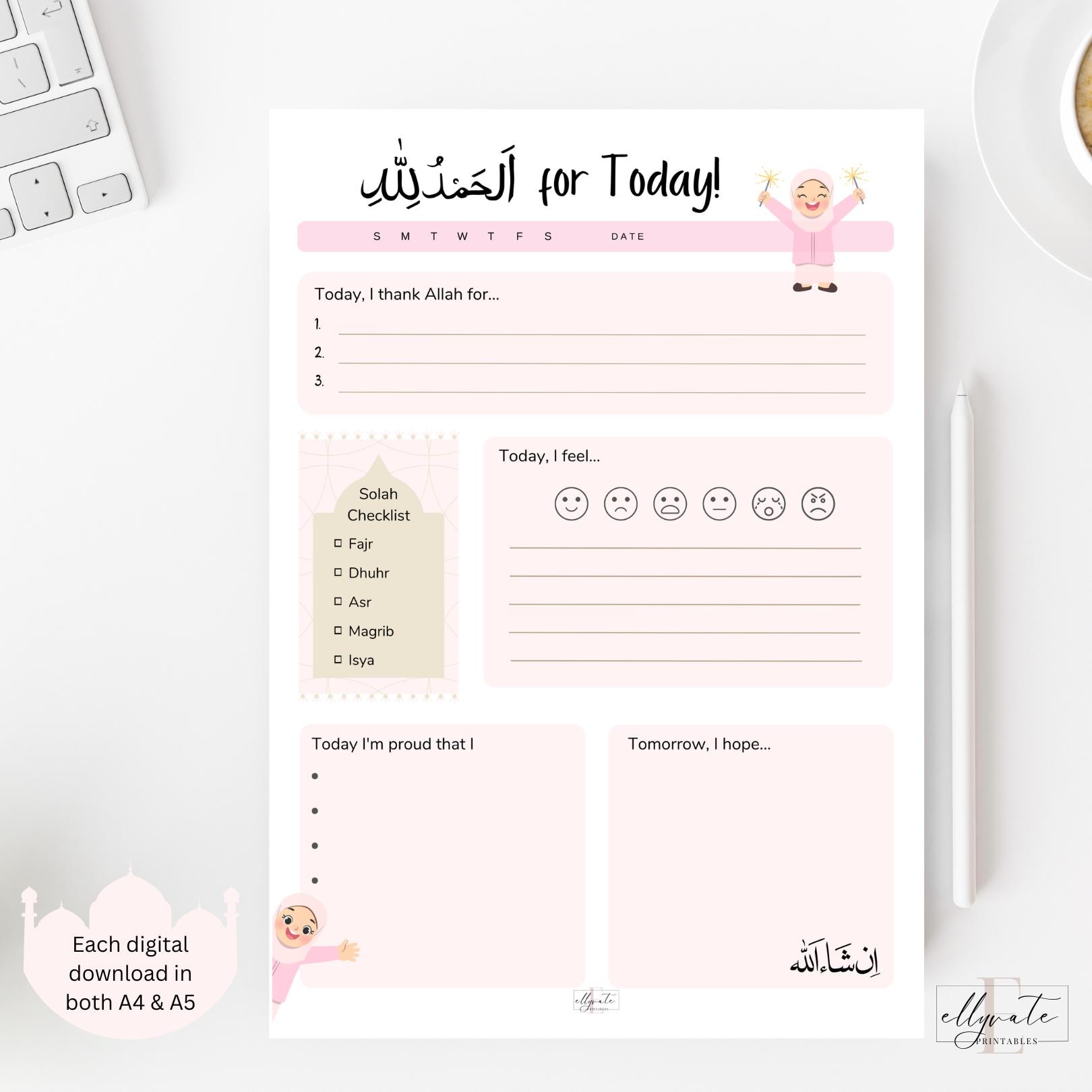 Little Muslimah Daily Reflection Notepad | Islamic Ejournal | Digital ...