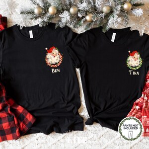 Personalized Christmas Shirt Family Matching Shirts Custom Christmas Santa Shirt Holiday Outfit Xmas Shirt Christmas Tshirt Couples Tshirt