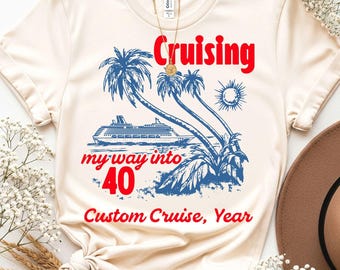 Camiseta de crucero para el 40 cumpleaños: Camisetas a juego para el viaje familiar.