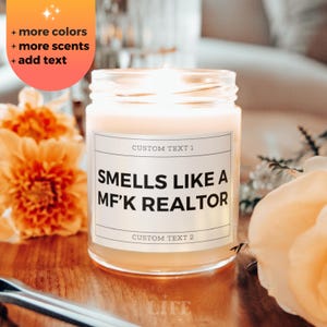 Real Estate Gift For Realtor Thank You Gift Personalized From Client Funny Soy Wax Candle Realtor Salesperson Gift Real Estate Bulk Gifts