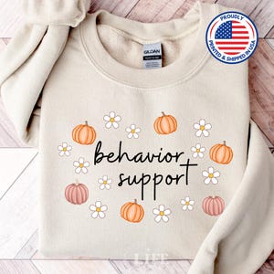 Behavior Support Sweatshirt Halloween Behavior Analyst Sweater Aba Therapist Gift Behavior Analyst Crewneck Bcba Longsleeve RBT Bcba Shirt