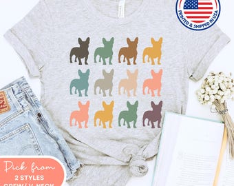 Vintage French Bulldog T-Shirt - Comfort Colors, Frenchie Mama Gift