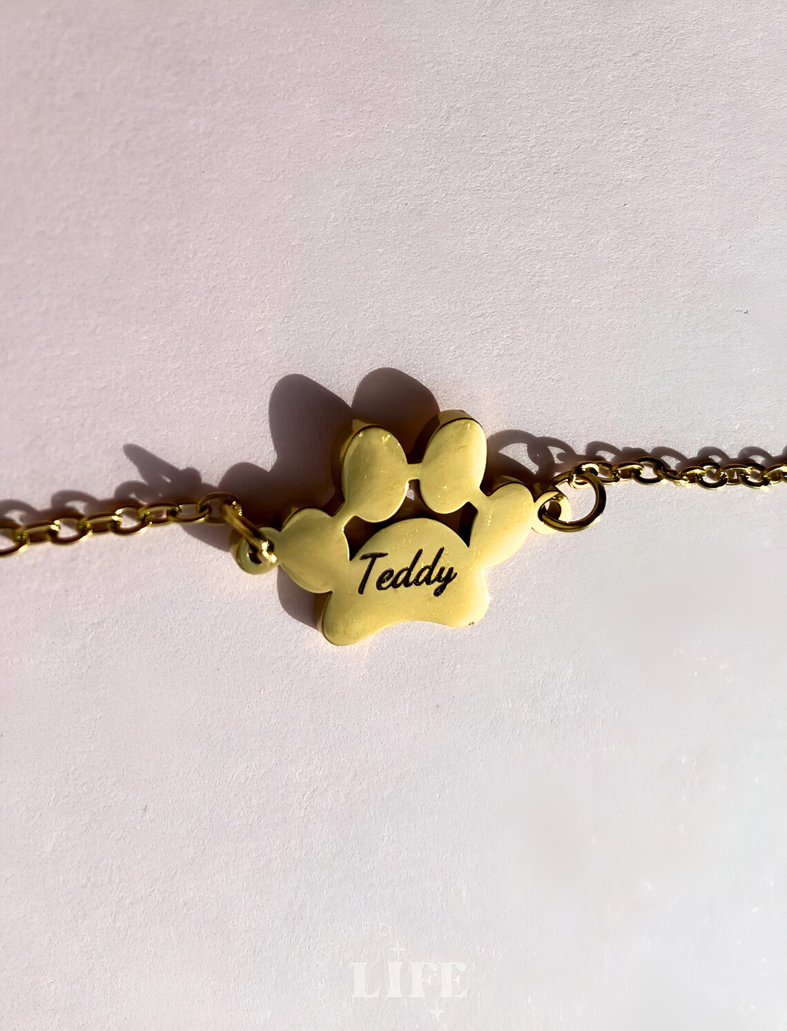 Paw Bracelet With Name Dog Paw Bracelet Pet Personalized Jewelry Gift ...