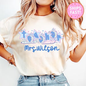 Custom Teacher Shirt Gift for Teacher Name Shirt Back to School Shirt Teacher Team Shirts Preppy Teacher Bow Teacher Gifts Personalized Cute
