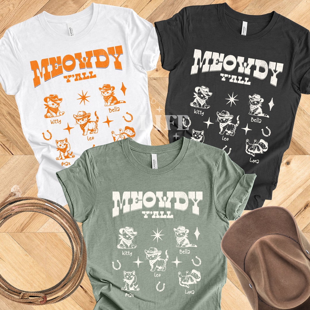 Custom cat shirt personalized cat shirt meowdy partner shirt cat lover