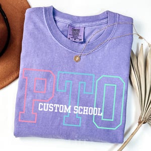 PTO Crew Shirt Custom Parent Teacher Organization Tshirts PTO Board PTO Squad Gifts Parent Teacher Association Funny Bright Purple