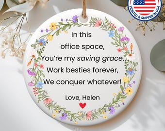 Personalized Work Bestie Ornament - Colleague Keepsake Gift