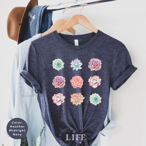 Succulents Favors Gift Gardeners Shirt Thank You Gift Friend Plant T-Shirt Gift Mother Day Succulent Gift Custom TShirt Birthday Flower Girl