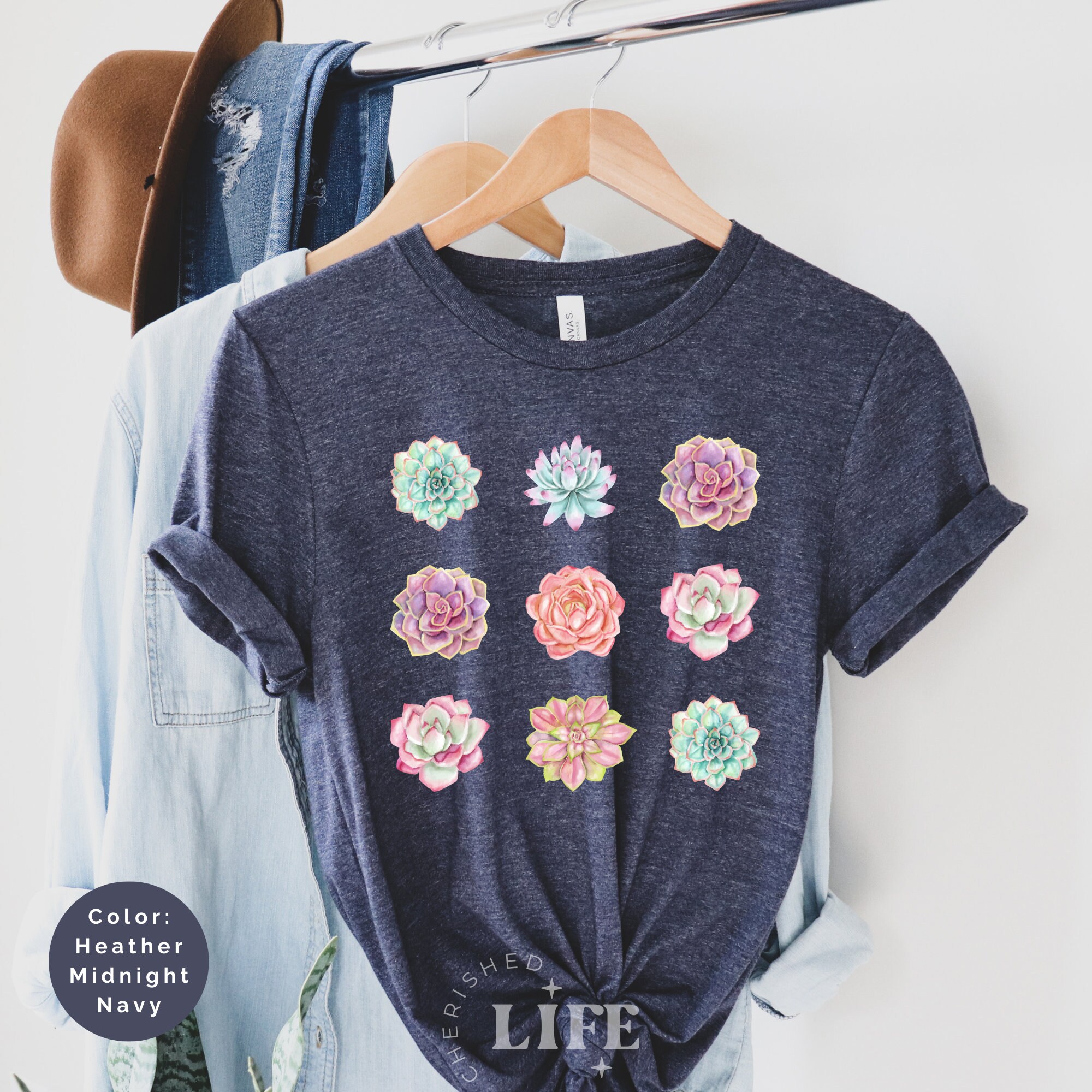 echeveria paper cotton shirts Echeveria T Shirt - Etsy