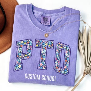 PTO Crew Shirt Custom Parent Teacher Organization Tshirts PTO Board PTO Squad Gifts Parent Teacher Association Funny Bright Purple