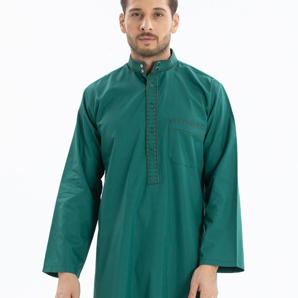 Muslim Moroccan Man Thobe, Premium Muslim Djellaba, Embroidered Jubbah Cloth, High Quality Thobe, Islamic Kandora Kaftan, Ramadan Eid Gift