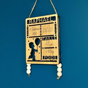 Pancarte de naissance - décoration chambre bébé - souvenir de naissance