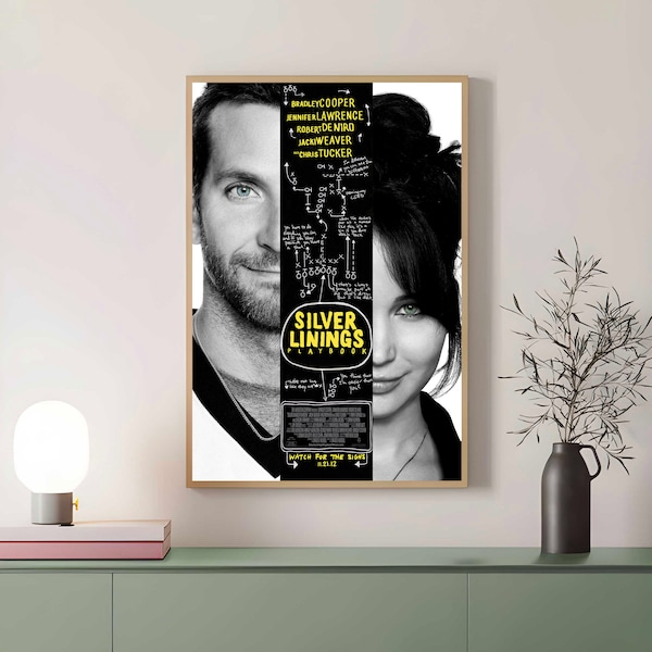 Silver Linings Playbook Movie Poster, Canvas, Wall Decor, Wall Art, Movie Poster Art Printing, Art Poster for Gift