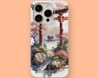 Coque japonaise Torii fine pour iPhone 15, 15 Pro, 15+, 15 Pro Max, 14, 14 Pro, 14+, 14 Pro Max et Samsung S23, S23+, S23 Ultra, S22