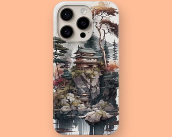 Japanische Querformat Schlanke Lederhülle passend für iPhone 15, 15 Pro, 15+, 15 Pro Max, 14, 14 Pro, 14+, 14 Pro Max & Samsung S23, S23+, S23 Ultra, S22