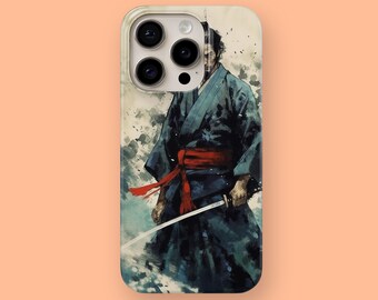 Coque mince samouraï japonais pour iPhone 15, 15 Pro, 15+, 15 Pro Max, 14, 14 Pro, 14+, 14 Pro Max et Samsung S23, S23+