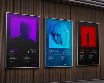 Póster de álbum personalizado: portada y lista de canciones impresas, descarga digital imprimible - Arte mural musical