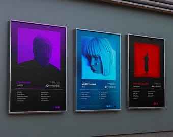 Póster de álbum personalizado: portada y lista de canciones impresas, descarga digital imprimible - Arte mural musical