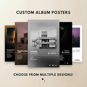 Benutzerdefiniertes Albumposter - Albumcover & Tracklist-Druck, druckbare digitaler Download - Musikwandkunst