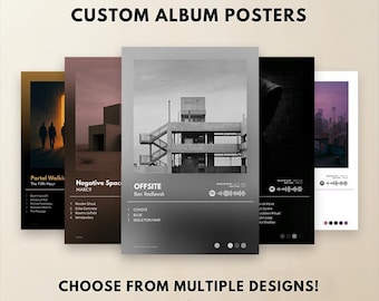 Póster de álbum personalizado: portada y lista de canciones impresas, descarga digital imprimible - Arte mural musical