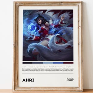 League of Legends Ahri Poster | LoL Poster Print | Gaming Poster | Gaming Decor | Video Game Poster | Gaming Gift | Premium Print