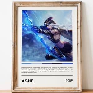 League of Legends Ashe Poster | LoL Poster Print | Gaming Poster | Gaming Decor | Video Game Poster | Gaming Gift | Premium Print