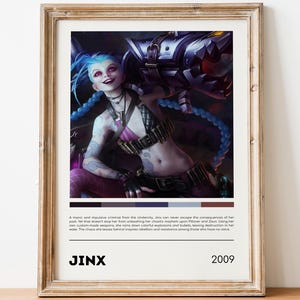 League of Legends Jinx Poster | LoL Poster Print | Gaming Poster | Gaming Decor | Video Game Poster | Gaming Gift | Premium Print