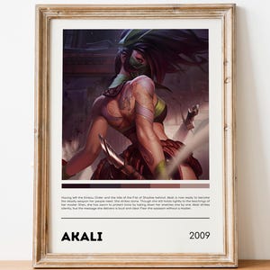 League of Legends Akali Poster | LoL Poster Print | Gaming Poster | Gaming Decor | Video Game Poster | Gaming Gift | Premium Print