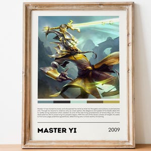 League of Legends Master Yi Poster | LoL Poster Print | Gaming Poster | Gaming Decor | Video Game Poster | Gaming Gift | Premium Print