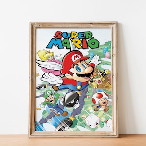 Super Mario Bros. Wonder | Super Mario | Gamer Poster Geschenk | Videospiel | Premium Druck | Wandkunst | Vintage Plakat