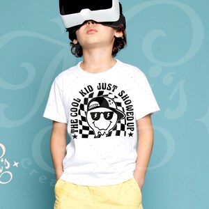 Retro coolt barn smiley ansikte SVG | Rolig barntröja design (digital nedladdning) bild 3