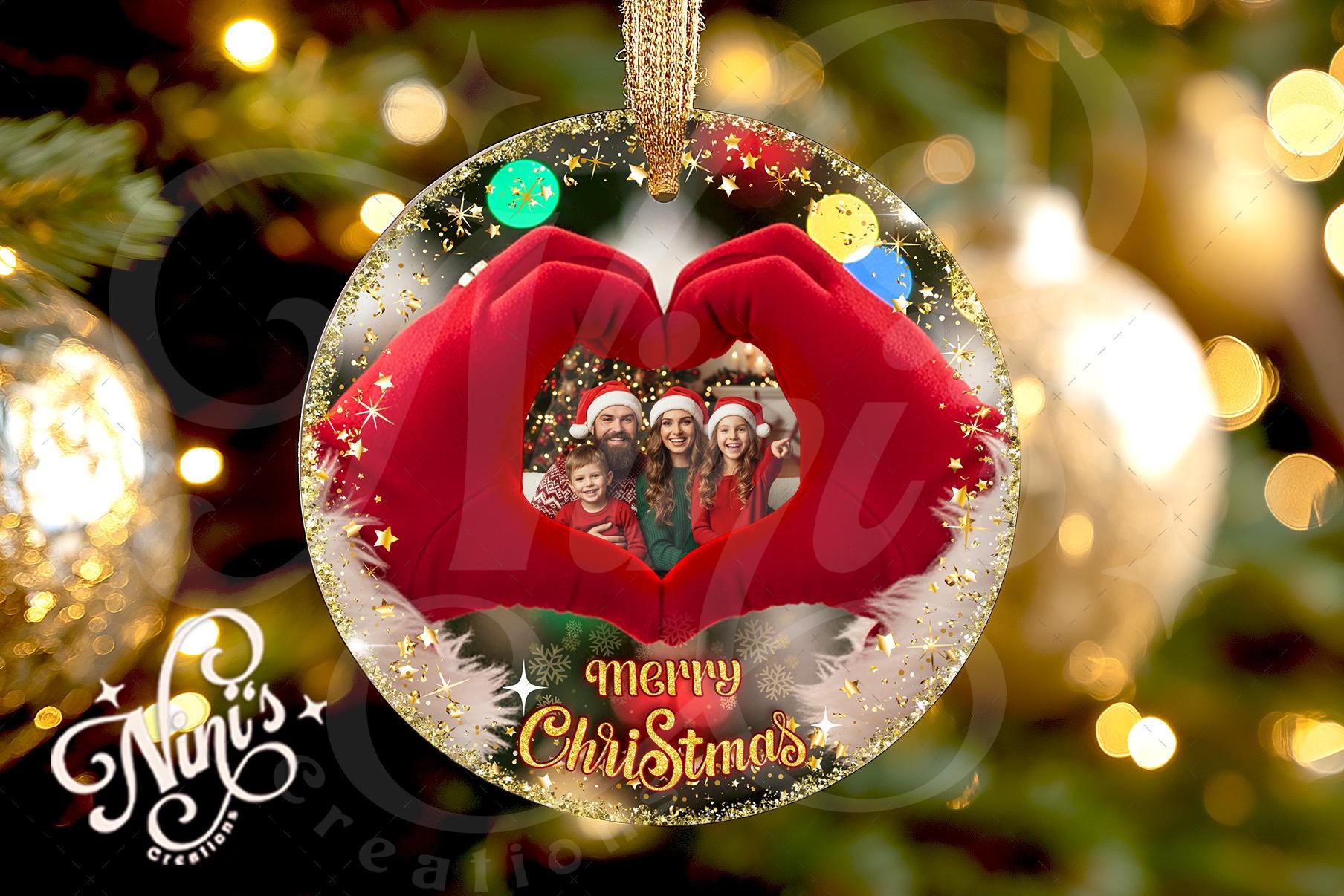 Pallina natale personalizzata,decorazioni per l'albero di Natale, regalo per la famiglia, amici, 2025