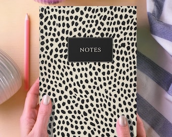 Leopard Print 'NOTES' Hardcover Journal: Animal Print Diary