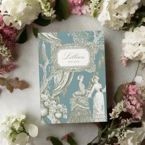 Personalisierte Toile de Jouy Journal, Brautjungfer Geschenk