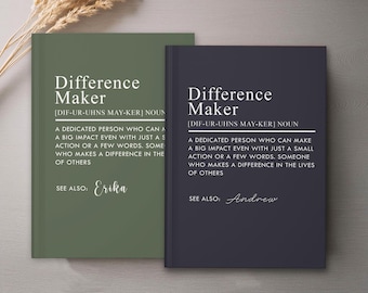Gepersonaliseerde Difference Maker Journal: Leader Appreciation Gift Office Bulk Gifts