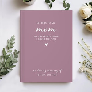 Diario conmemorativo "Cartas a mi mamá", pérdida de una mamá, regalo de condolencias para una madre, diario de duelo por una mamá en el cielo, regalo de pérdida de una madre