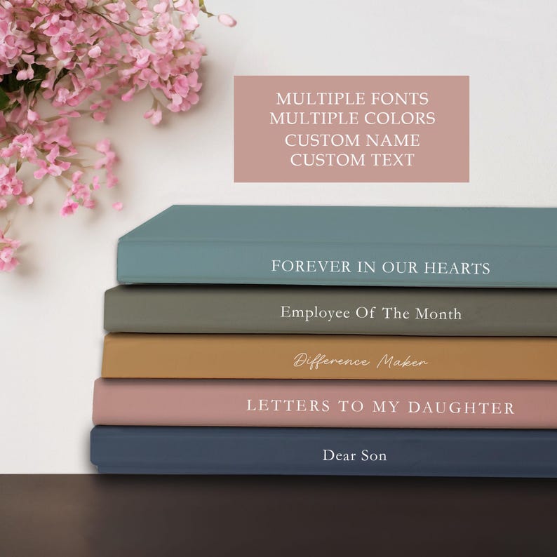 Personalized hardcover journal, custom text and custom font, any text you like journal